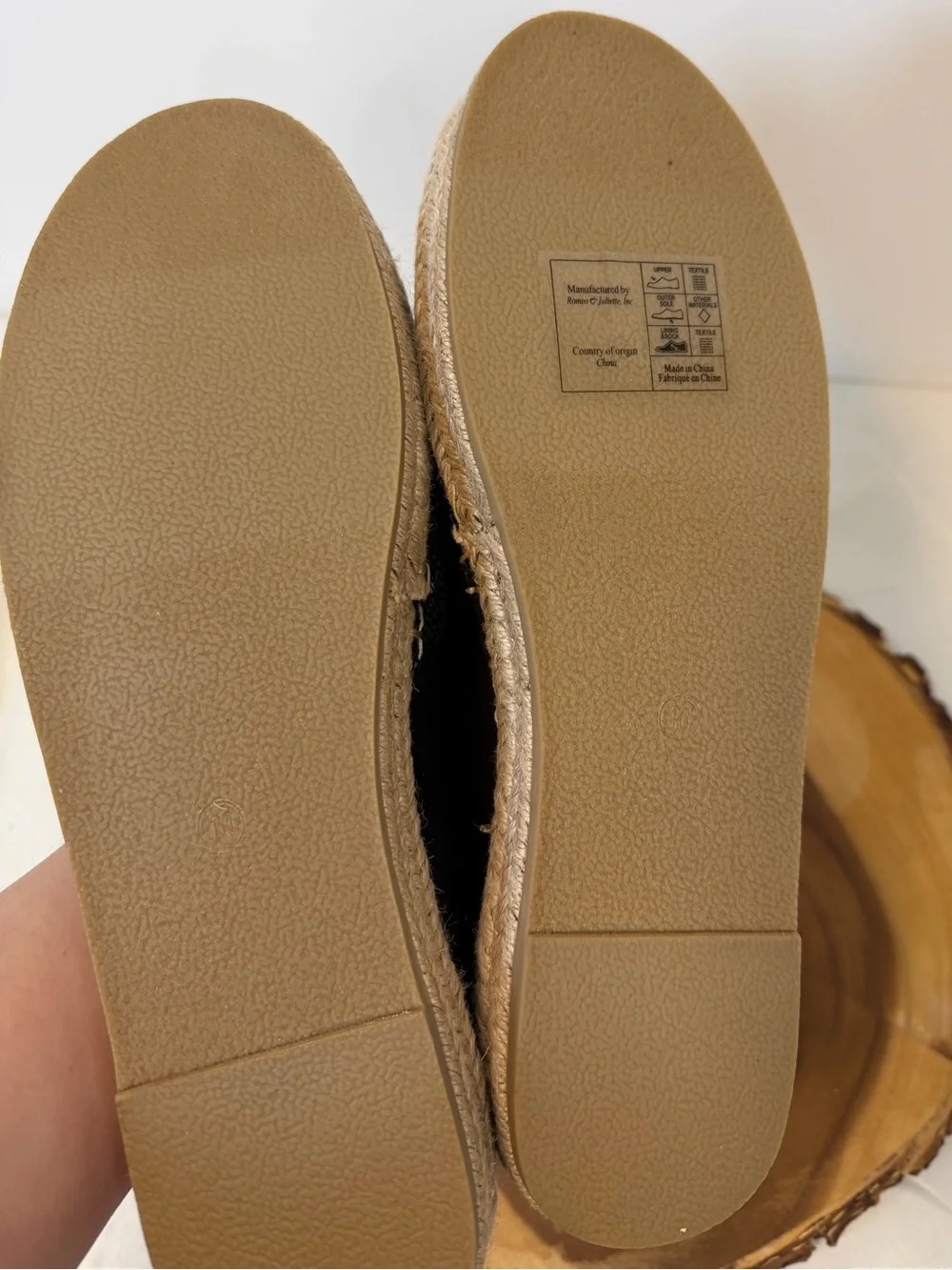 BearPaw Macchiato Black Woven Espadrille Slip-On Flats Round Toe Women’s Size 10